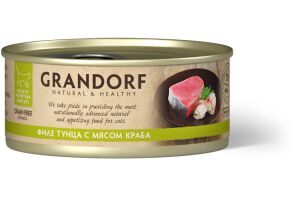 Grandorf (Грандорф) Консервы для кошек филе тунца с мясом краба 70 г