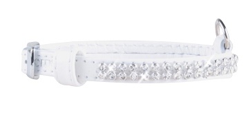 Ошейник Collar brilliance с украшением полотно стразы 9 мм*19-25 см белый 3265