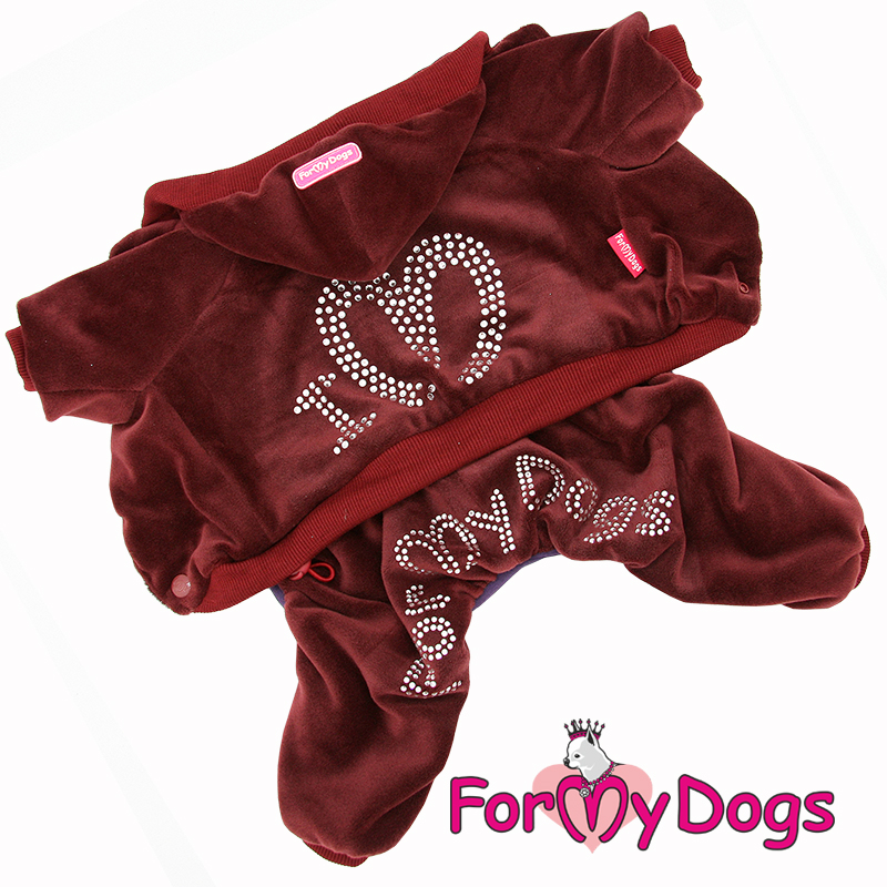 FOR MY DOG Костюм утепленный велюровый коричневый (10Chh) FW1146-2021 