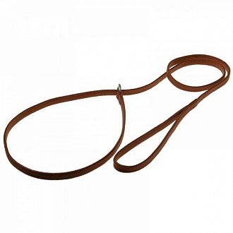 Поводок-удавка с кольцом (лента-чулок) 5 мм*150 см (св.коричневый) 74*2379 PU-5-BR  V.I.Pet