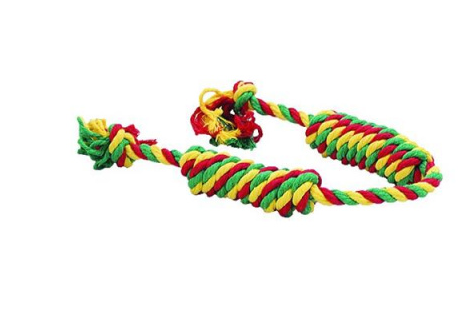 ДОГЛАЙК Сарделька канатная 2шт DL большая желтый-зеленый-красный D-2365