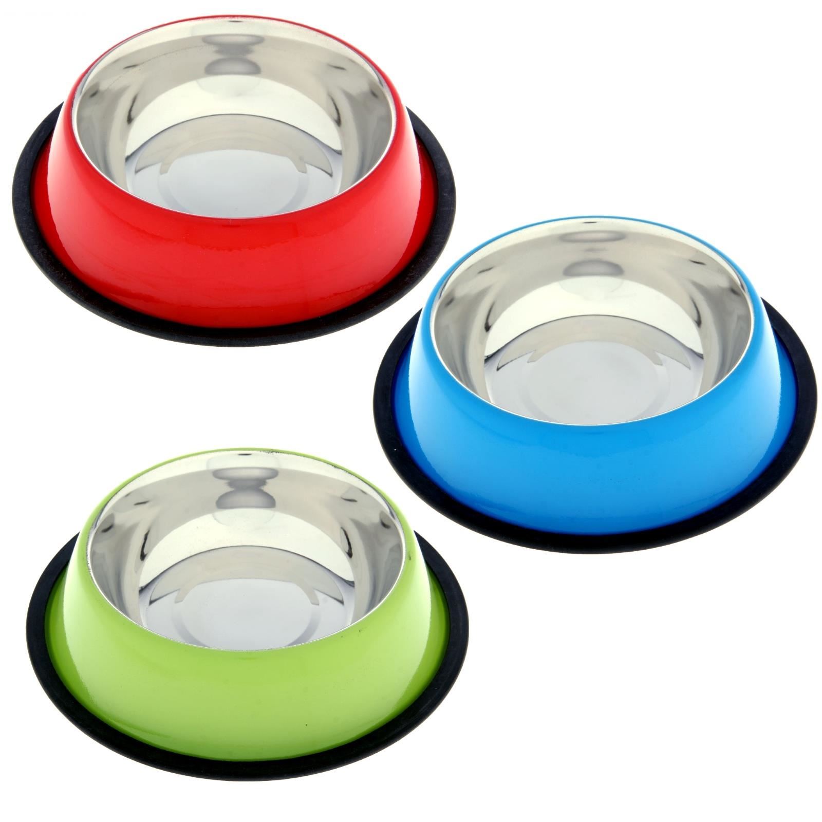 Миска металлическая нескользящая цветная 700 мл