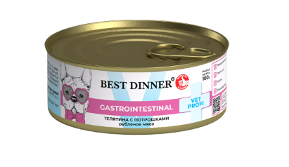 BEST DINNER Vet Profi Gastro Intestinal Exclusive консервы для собак 100 гр телятина/потрошки