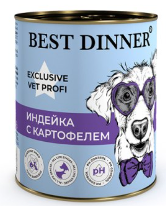 BEST DINNER (Бест Диннер) Vet Profi при заболеваниях мочевыводящих путей консервы для собак с 340 г