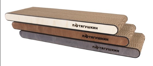 Когтеточка из картона и дерева для кошек 20 см Капелла "Рыжебок"