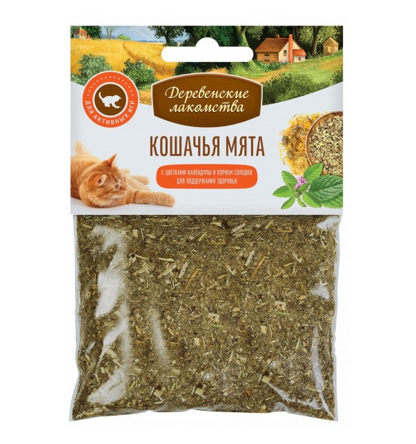 Деревенские лакомства 0,015кг кошачья мята Календула + корень солодки (72970032)