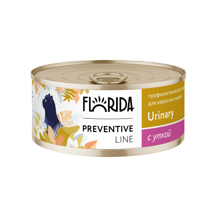 Florida (Флорида) Консервы Уринари для кошек Профилактика мочекаменной болезни с уткой 100 г