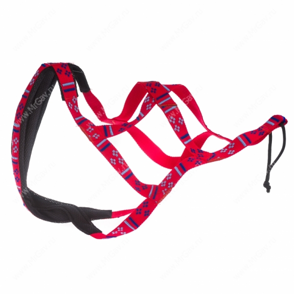 Ездовая шлейка  жаккард красный с рис. 60/70 см*30 мм р-р  XL Dream Sled Dog 34208054