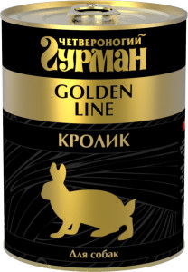 Четвероногий гурман "Золотая линия" кролик натуральный в желе для собак 340 г.
