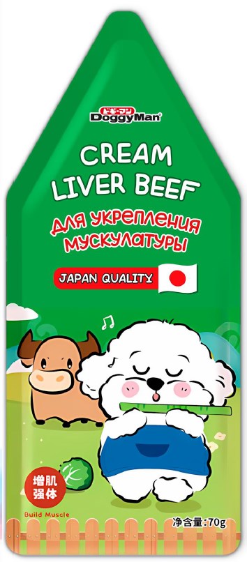 DOGGYMAN Лакомство для собак крем-мусс Печень теленка с овощами с овощами, 70 гр