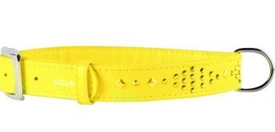Ошейник Collar Glamour с клеевыми стразами "Ромб" желтый 25 мм*38-50 см 33188
