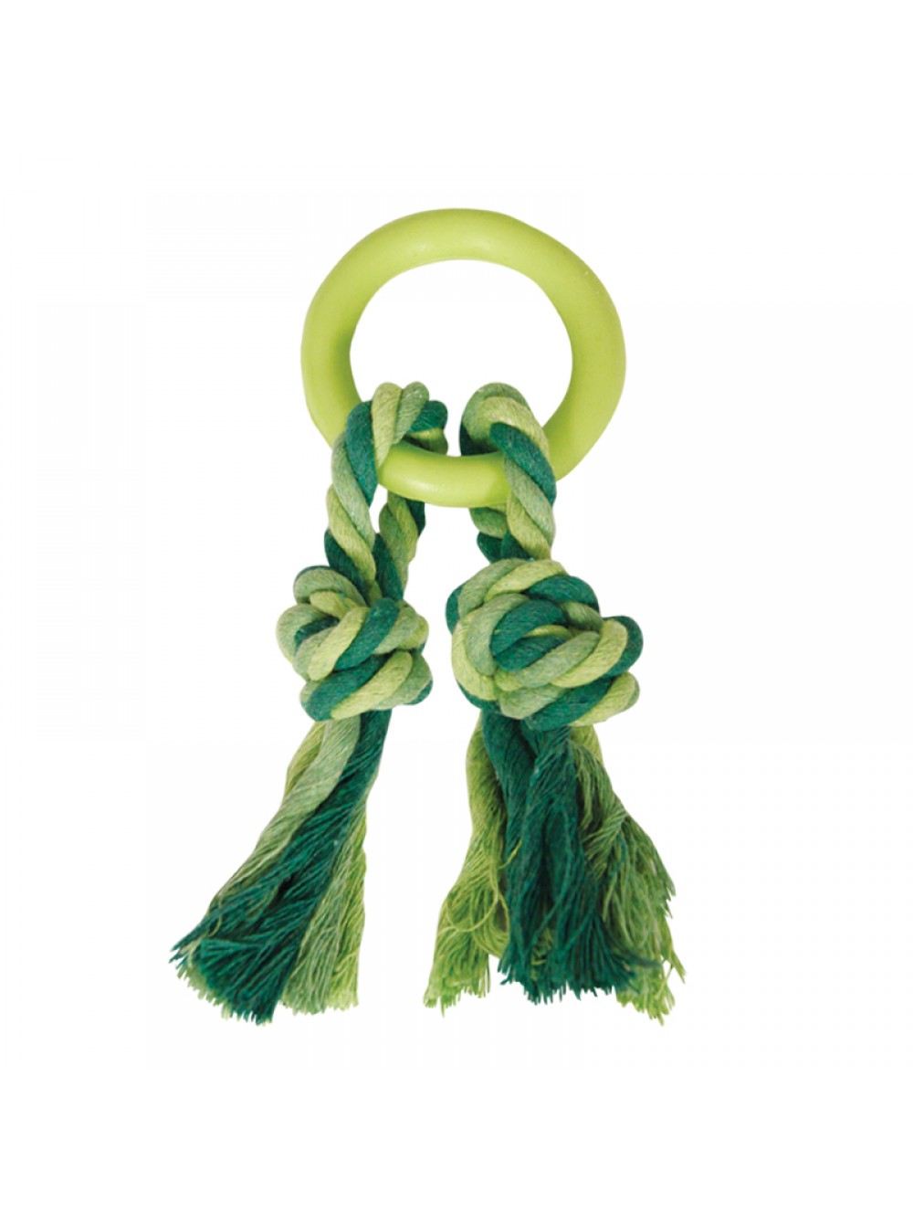 Игрушка для мелких собак из цельнолитой резины Кольцо с двумя веревками 19 см, Triol