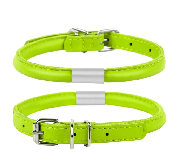 Ошейник WAUDOG GLAMOUR круглый (диаметр 8мм, длина 25-33) салатовый 22415
