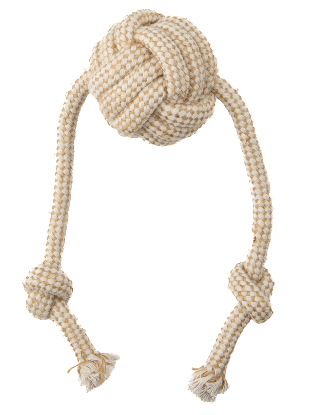 Mr.Kranch Игрушка для собак Мяч из каната на шнуре 48*8 см цвет натуральный