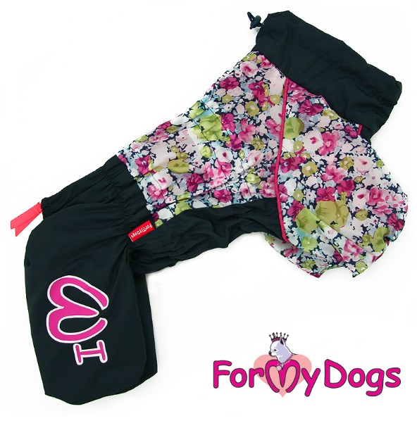 FOR MY DOG Дождевик на шелке  "Цветы" сиреневый для девочек р-р 20 511SS-2021 F шелк