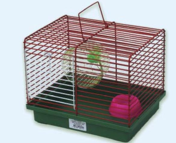 Клетка для джунгариков малая (колесо+миска) 24*19*20 см (511) Зоомарк