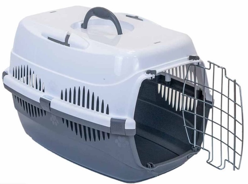 Переноска ZooM "Спутник-1"с мет.дверцей (до 9кг) 44*29*27,5см 3992сер-бел