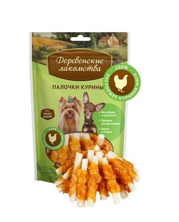 Деревенские лакомства Палочки куриные для собак мини-пород 60 г