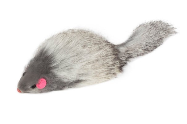 Игрушка для кошек "Мышь серая с пищалкой", 70-75мм (уп.3шт.), Triol