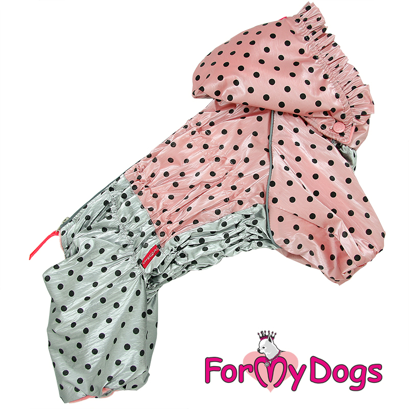 FOR MY DOG Комбинезон серебро/розовый в горох для девочек (18) FW1086-2021 F 