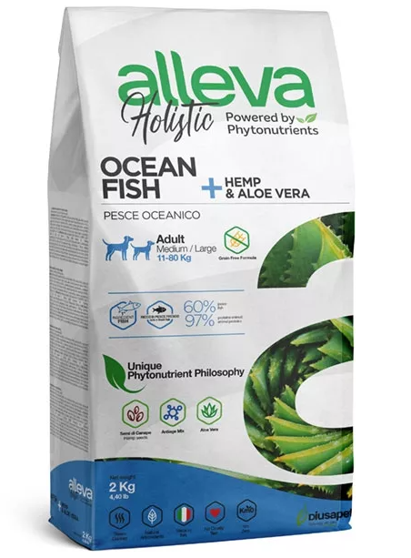 Alleva Holistic Dog Adult сухой корм для взрослых собак с океанической рыбой 2 кг Медиум Макси