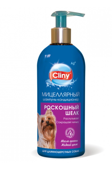 CLINY Шампунь-кондиционер для длиношерстных собак Роскошный шелк 300 мл Неотерика