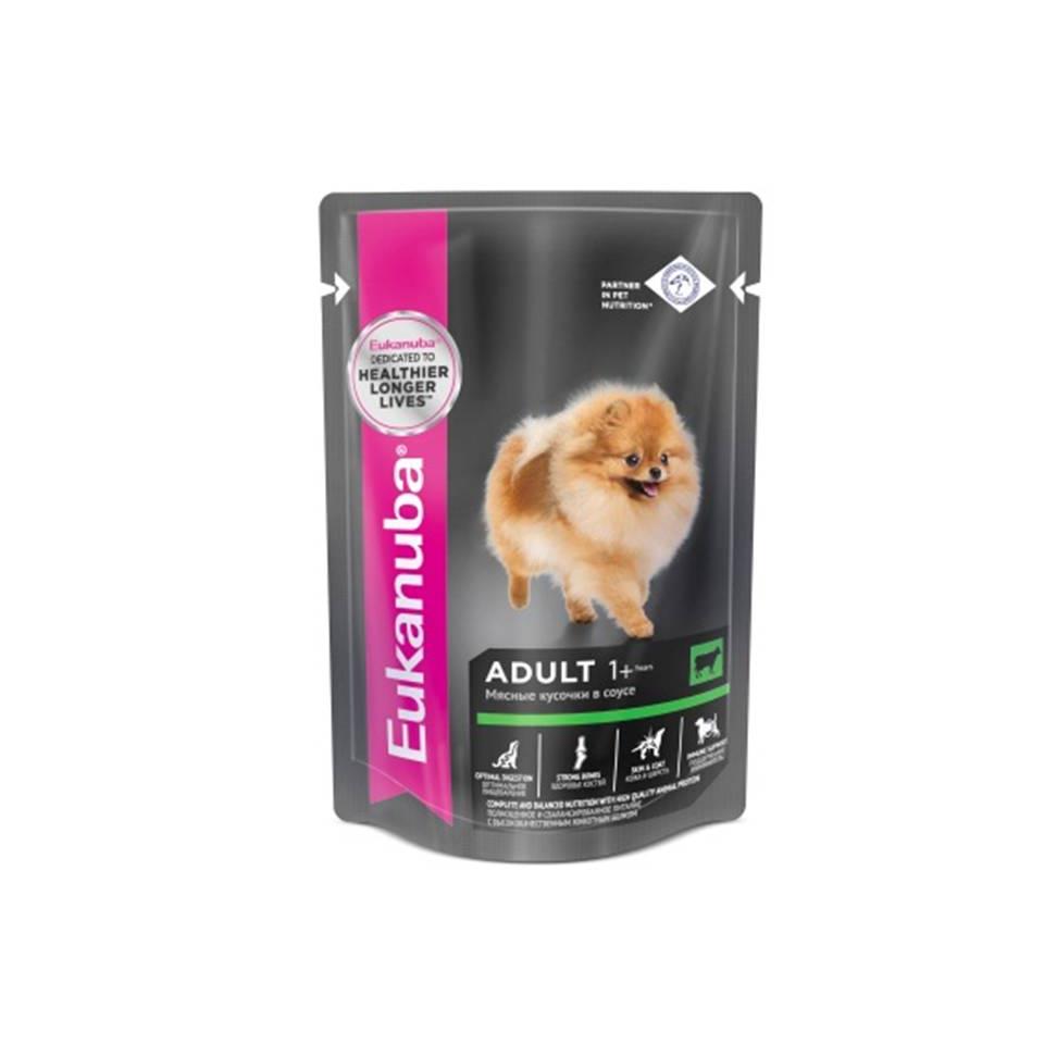 Eukanuba пауч для взрослых собак с говядиной в соусе 100 г 10151129