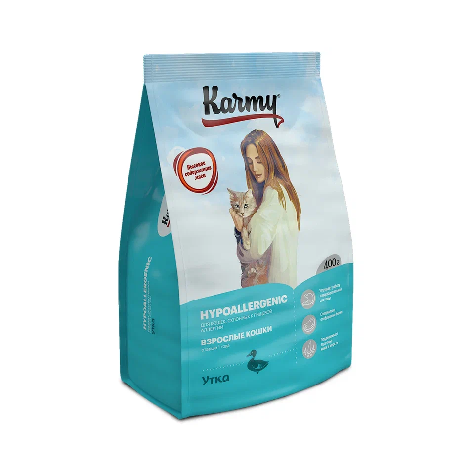 KARMY (Карми) корм сухой для кошек, склонных к пищевой аллергии утка 400 г