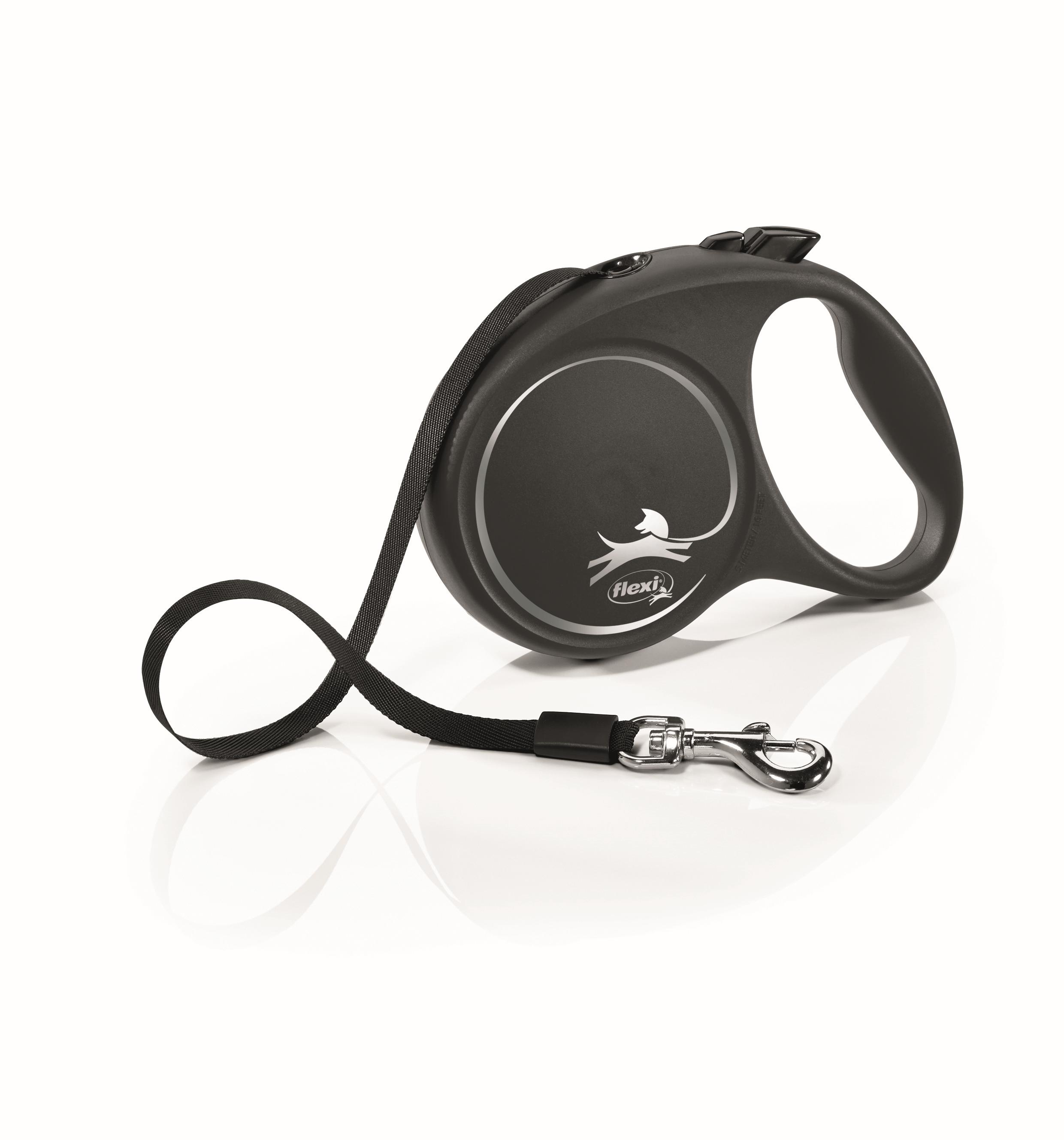 FLEXI Рулетка BLACK DESIGN L ремень  5 м до 50 кг серебряный  57318F