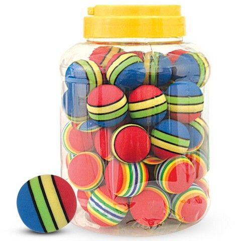 Игрушка 3895 для кошек "Мяч полосатый" d35 мм ассорти (банка 50 шт.) Triol