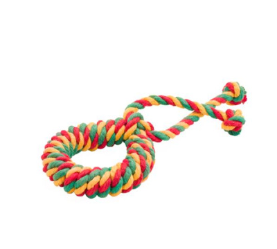 ДОГЛАЙК Кольцо канатное DL большое желтый-зеленый-красный D-2359