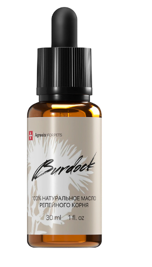Agree`s for pets Burdock Масло для шерсти, цветущий репей, 30 мл