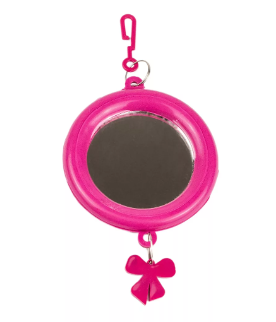 Дарэленд Зеркало д/птиц, малое круглое с пластиковым подвесом, рубиновое