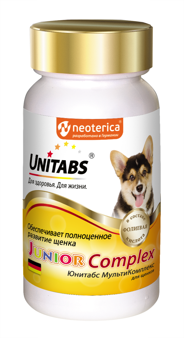 Unitabs (Юнитабс) ЮниорКомплекс c B9 для полноценного развития для щенков 100 таблеток, Неотерика