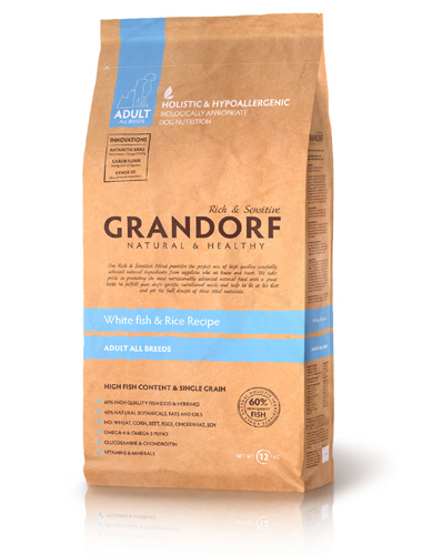 Grandorf (Грандорф) корм для взрослых собак всех пород Белая рыба с рисом 10 кг