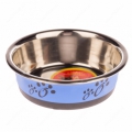 Миска металлическая д/кошек 0,18 л "Фьюжн" PF-1003А голубая XS (361418) ЛЕОНАРДО