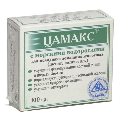 Цамакс с морскими водорослями д/молодняка дом. жив. 100 г