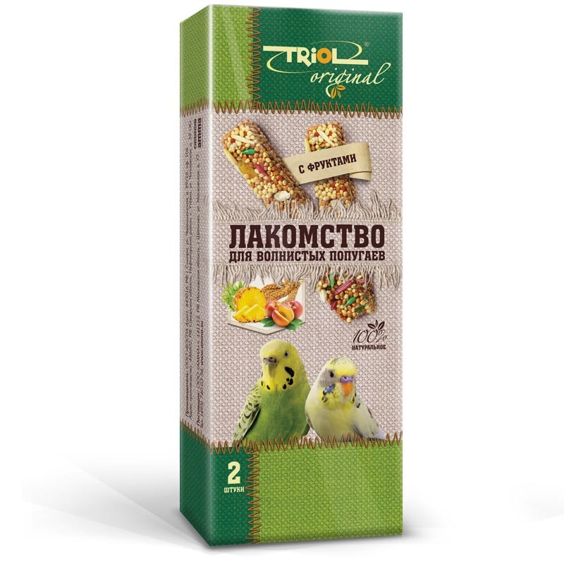 Triol Original лакомство для волнистых попугаев с фруктами (уп.2шт)