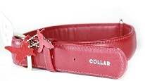 Ошейник "Collar Glamour" без украшений (ширина 20 мм, длина 30-39 см) красный 32933