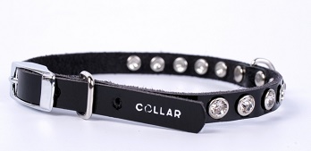 Ошейник Collar Brilliance черный со стразами премиум для мелких пород собак 15 мм*27-35 см 39021