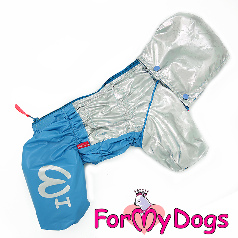 Дождевик голубой/серебро мальч. (18) 349SS-2019 M FOR MY DOG