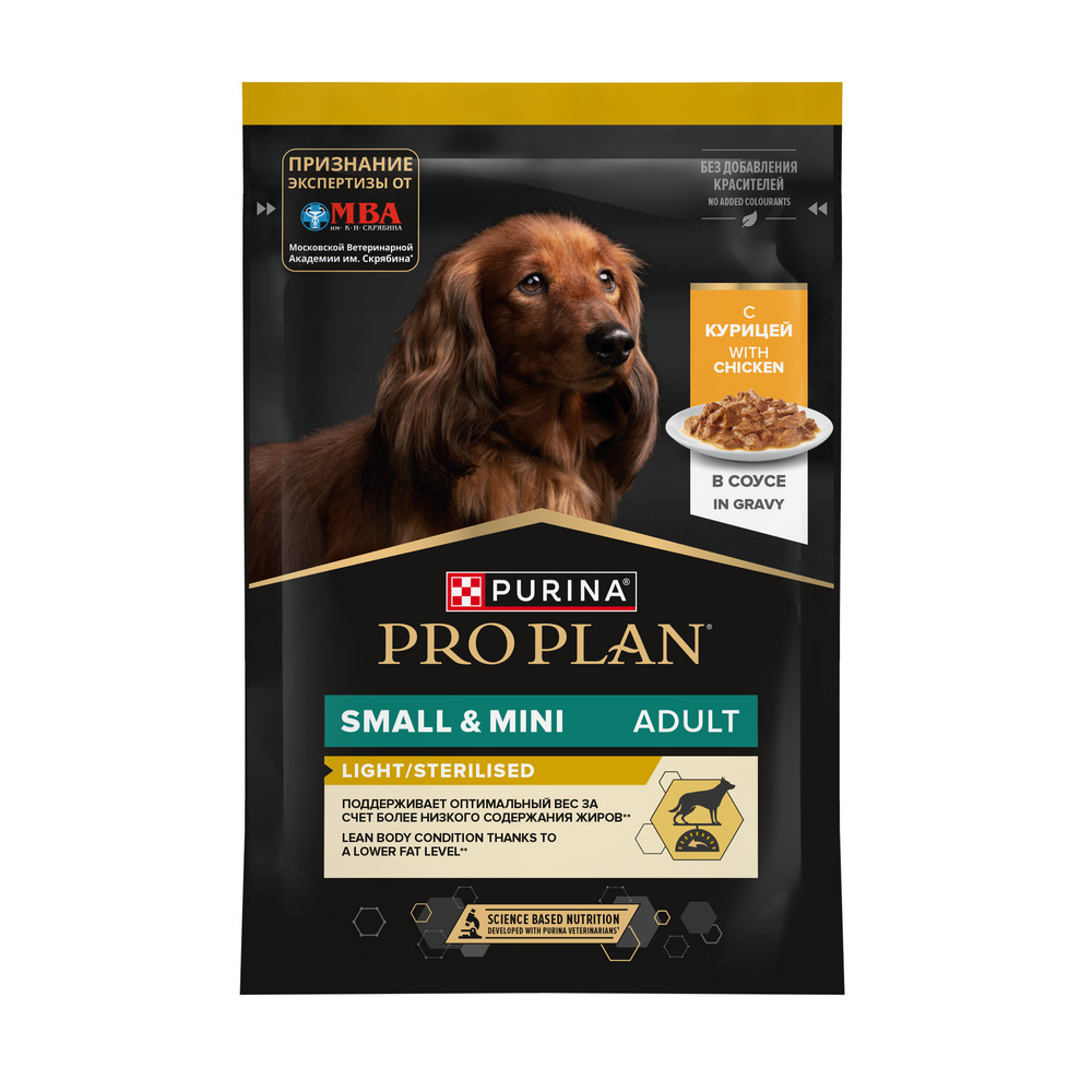 PRO PLAN (Про план) LIGHT/STERILISED влажный корм для собак мелких пород с курицей, 85 г