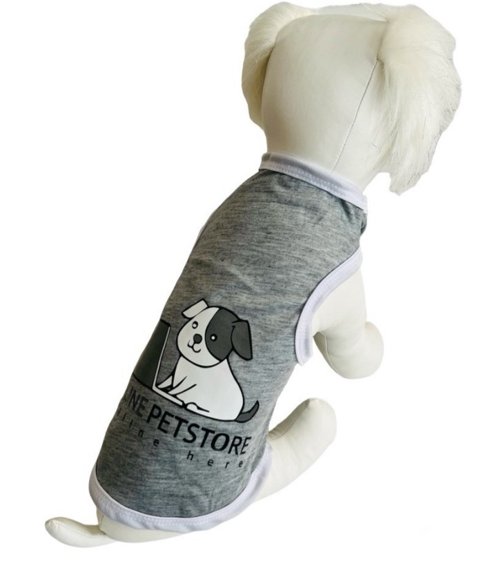 Майка "Dog on line" серый, XL / Pet Feshion