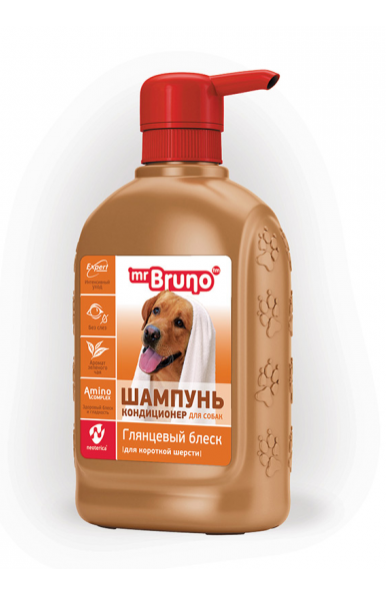 Шампунь для собак 1 Глянцевый блеск 350 мл mrBRUNO 