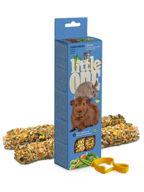 LITTLE ONE Палочки для морских свинок,кроликов и шиншилл с овощами 2*60 г