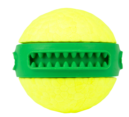 Игрушка для собак мяч Зубастик диаметр 6 см зеленая, Mr.Kranch 
