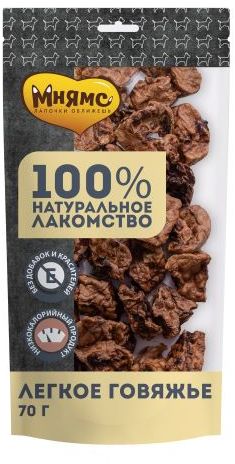 Мнямс лакомство для собак Легкое говяжье 70 г