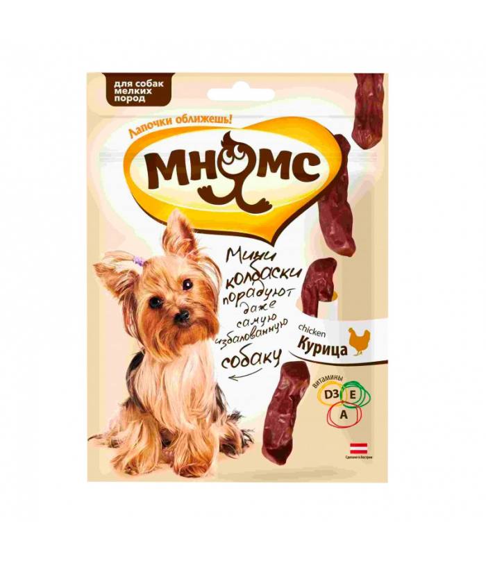 Мнямс Мини-колбаски для собак мелких пород с курицей 70 г. 700187