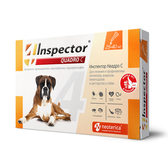 Inspector (Инспектор) капли Квадро К для собак 25-40кг 1 пипетка, Неотерика
