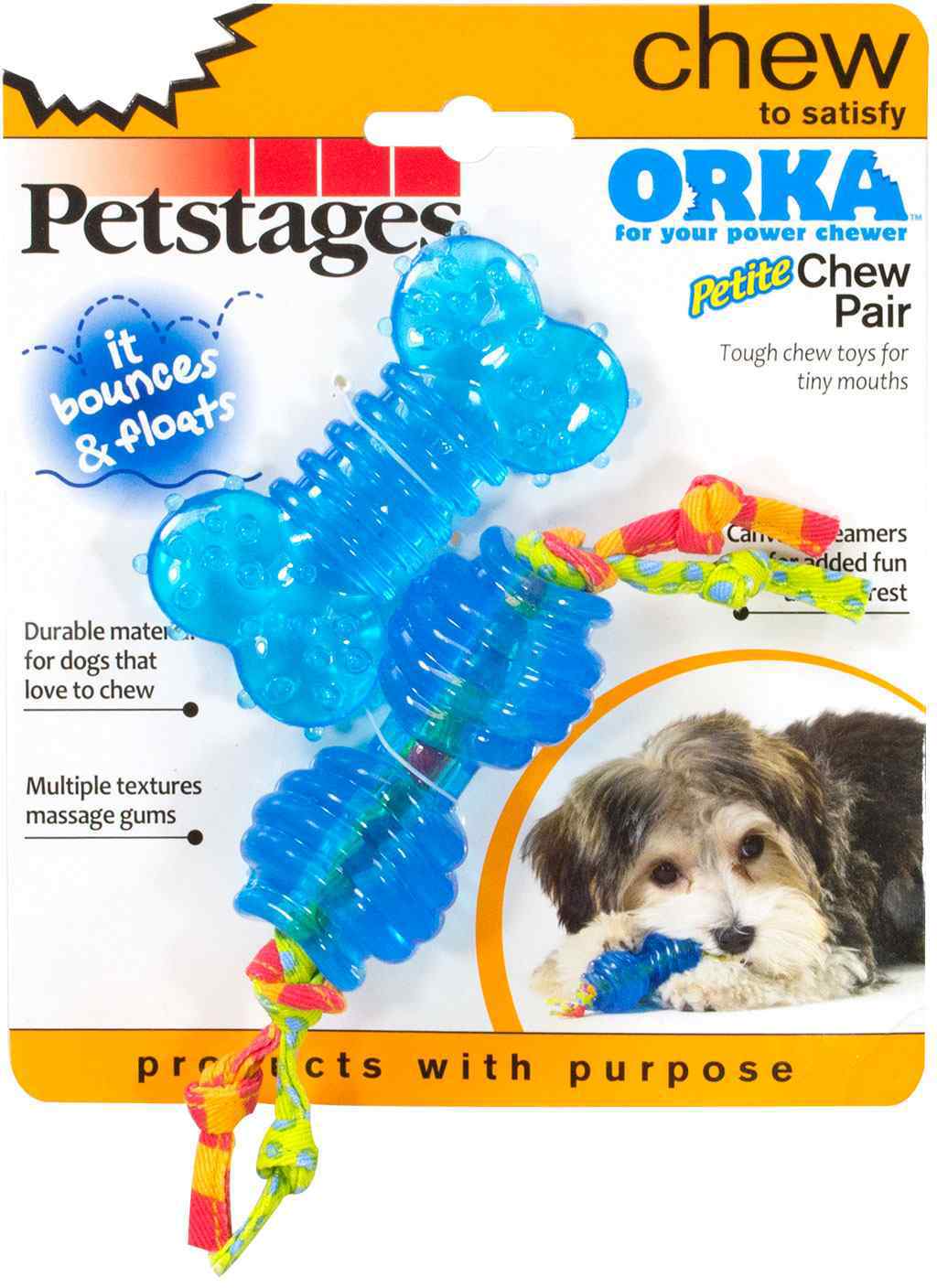 Petstages набор из двух игрушек д/собак мелких пород "ОРКА косточка+гантел" 7 см  арт.234STEX 